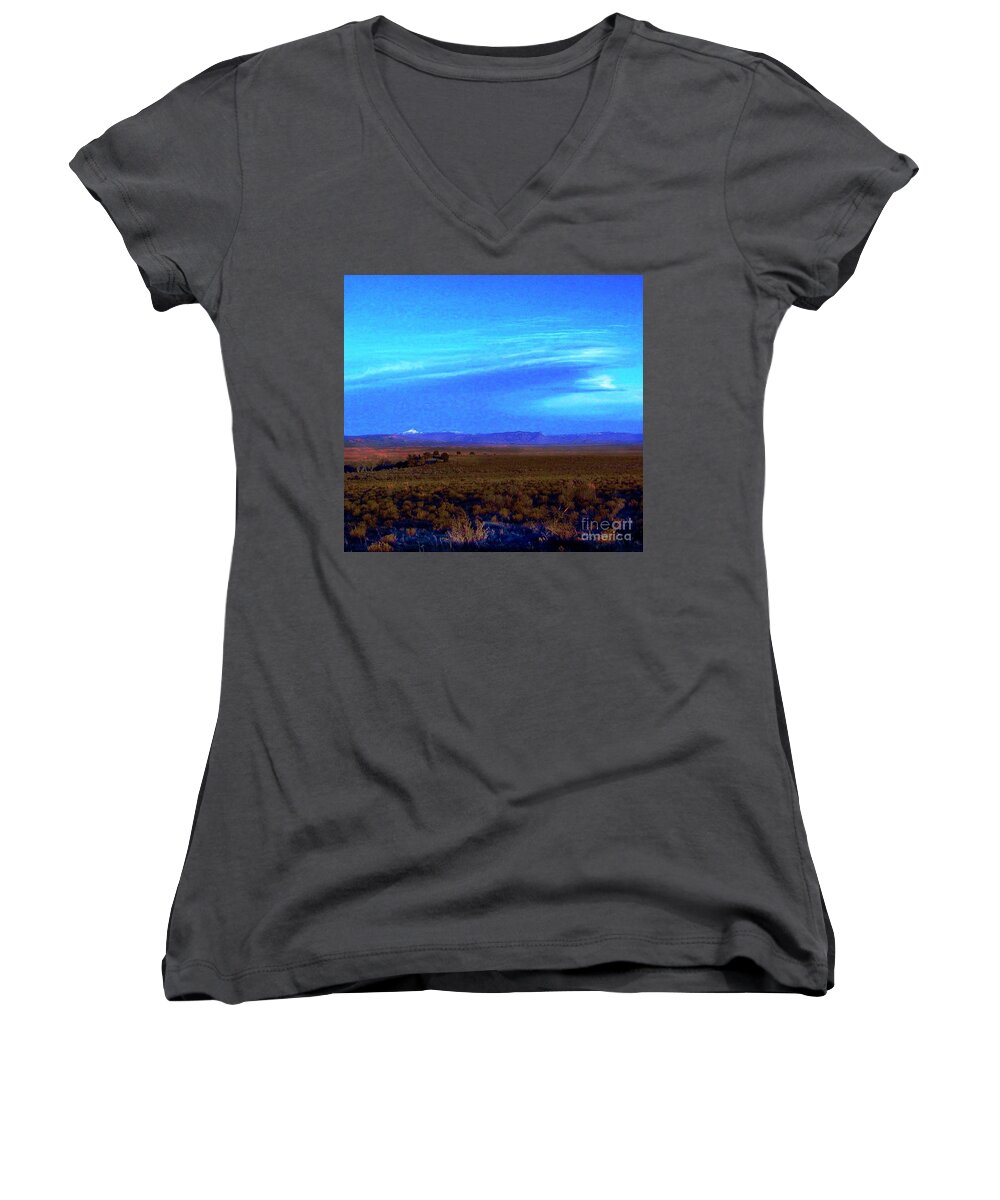 Disappointment Valley Spacious Colorado Valley Great Open Place Women's V-Neck featuring the digital art Disappointment Valley by Annie Gibbons