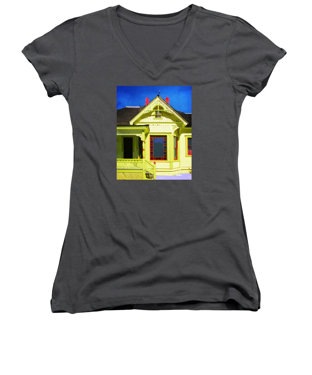 House Women's V-Neck featuring the photograph Dr. Clark's House 2 by Timothy Bulone