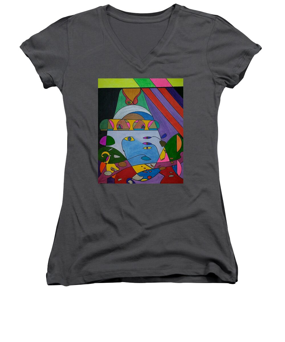 Geometric Art Women's V-Neck featuring the glass art Dream 264 by S S-ray