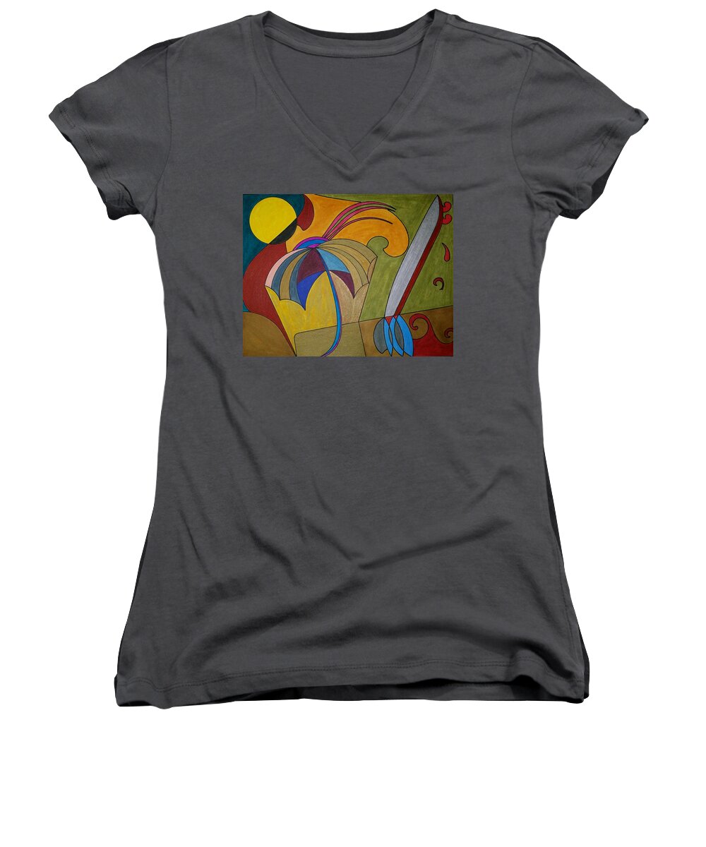 Geometric Art Women's V-Neck featuring the glass art Dream 271 by S S-ray