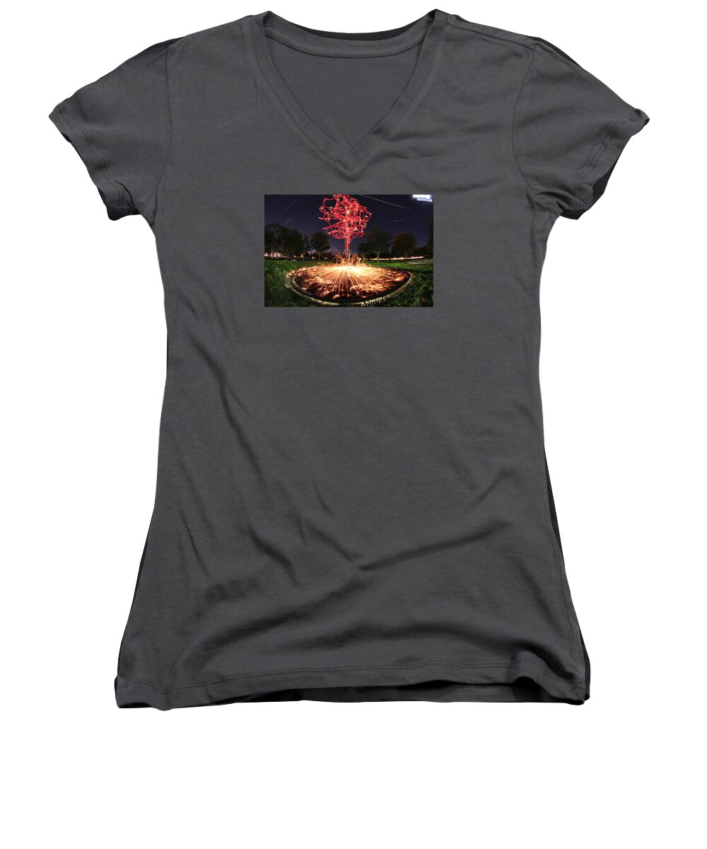Landscape Women's V-Neck featuring the photograph Drone Tree 1 by Andrew Nourse