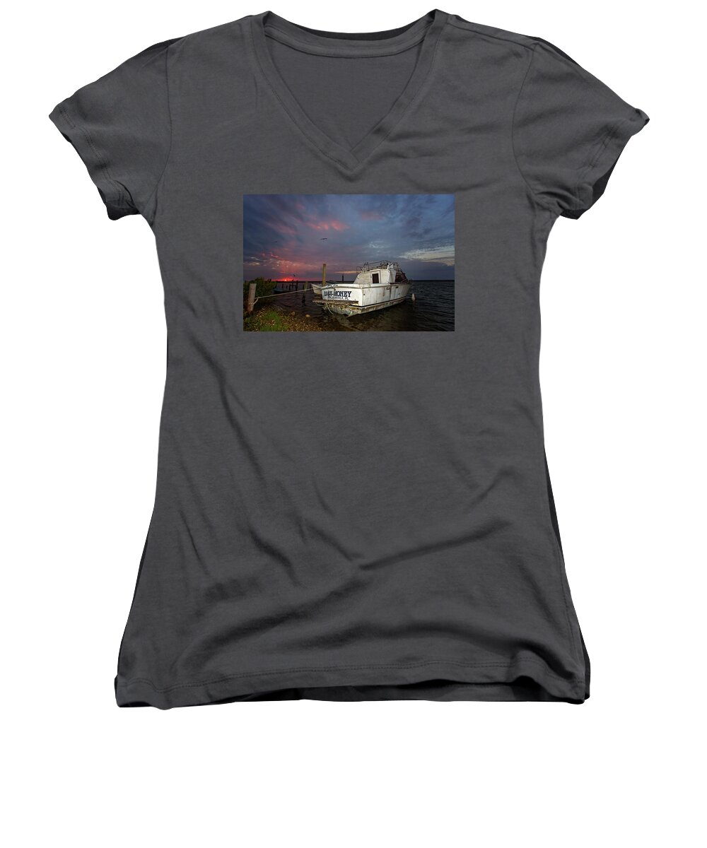 Boat Women's V-Neck featuring the photograph Easy Money by Eilish Palmer