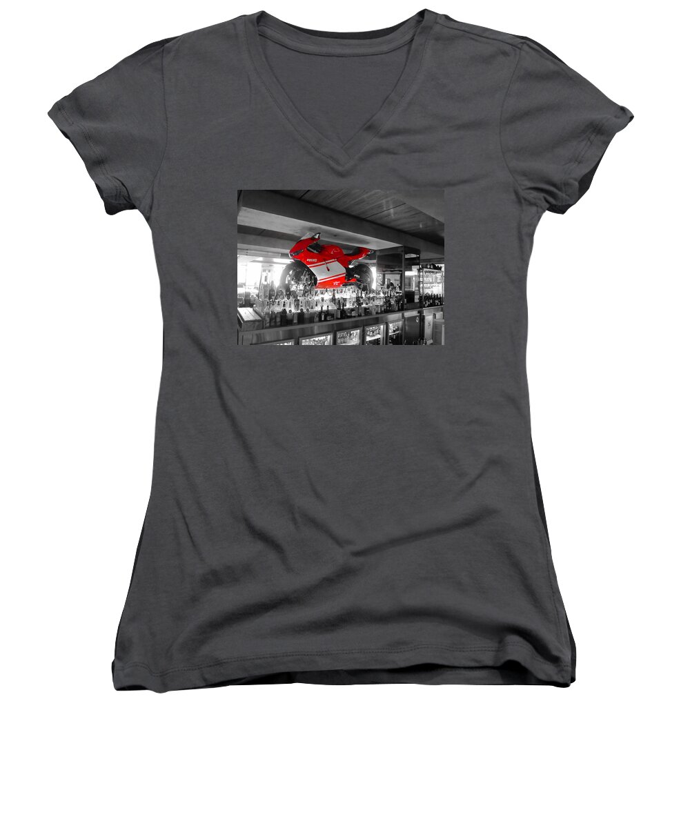 Ducati Women's V-Neck featuring the photograph Eden of the XY-Chromosome by Douglas Barnard