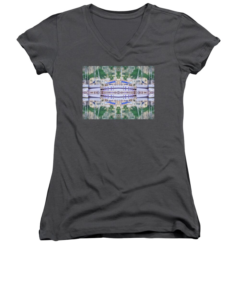 Abstract Women's V-Neck featuring the photograph Entranced by Keith Armstrong