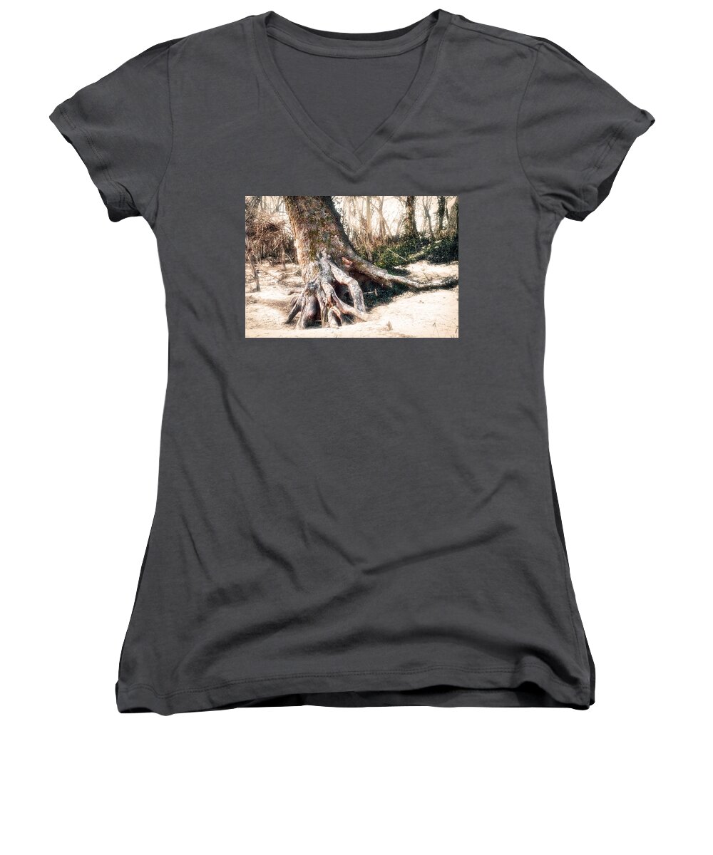 Action Women's V-Neck featuring the photograph Exposed by Robert FERD Frank