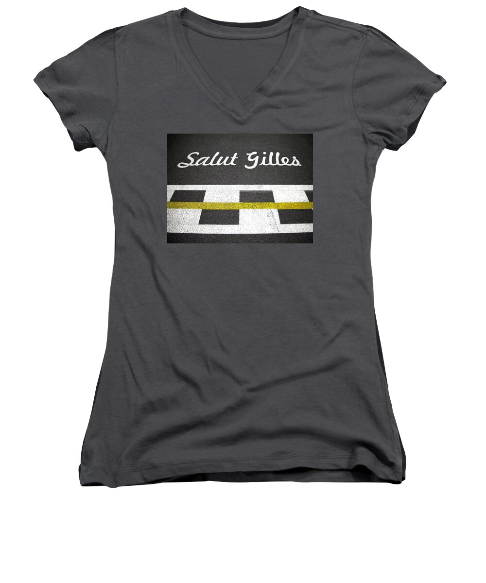 Northamerica Women's V-Neck featuring the photograph F1 Circuit Gilles Villeneuve - Montreal by Juergen Weiss