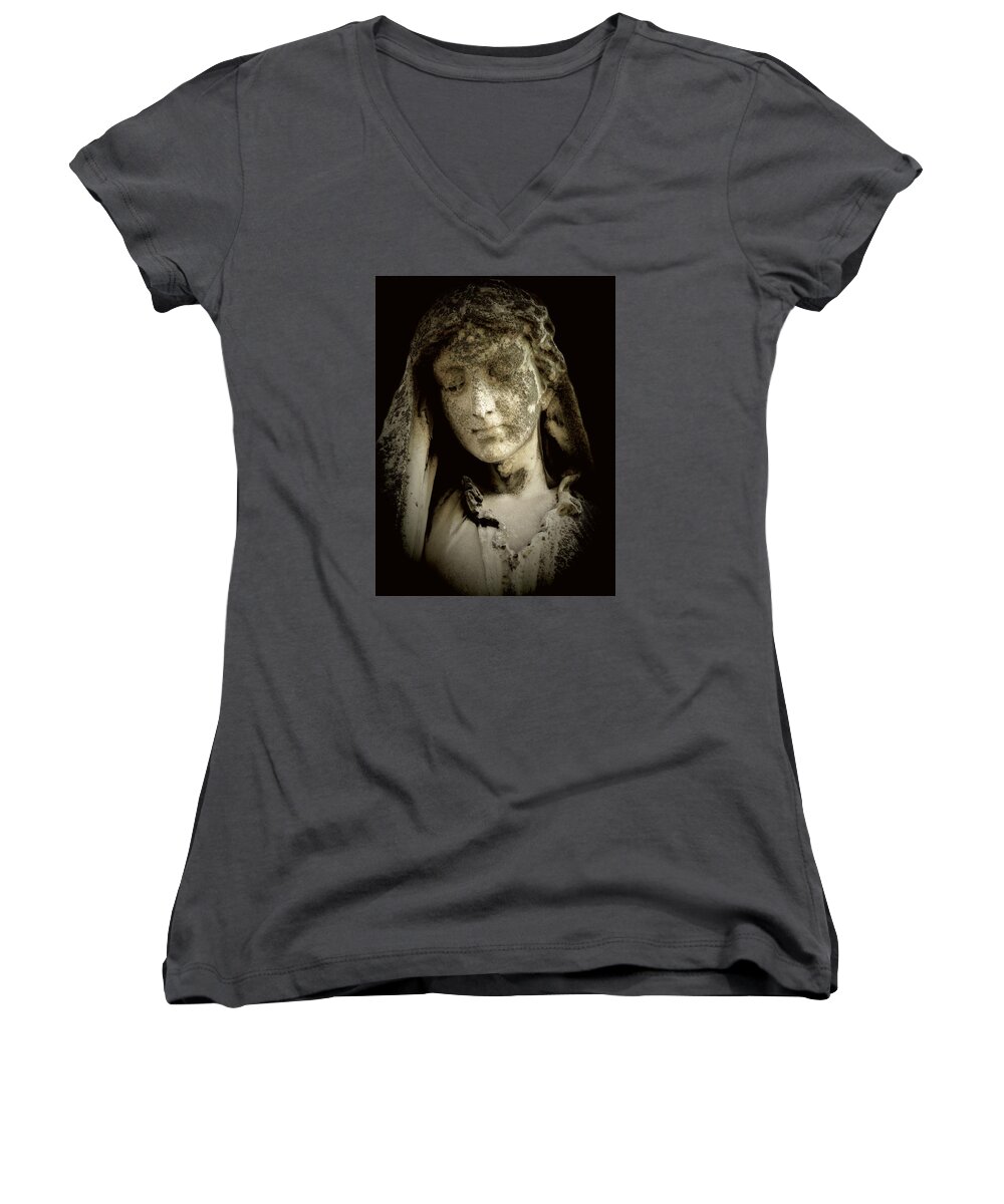 Angel Women's V-Neck featuring the photograph Face of an Angel 9 by Maria Huntley