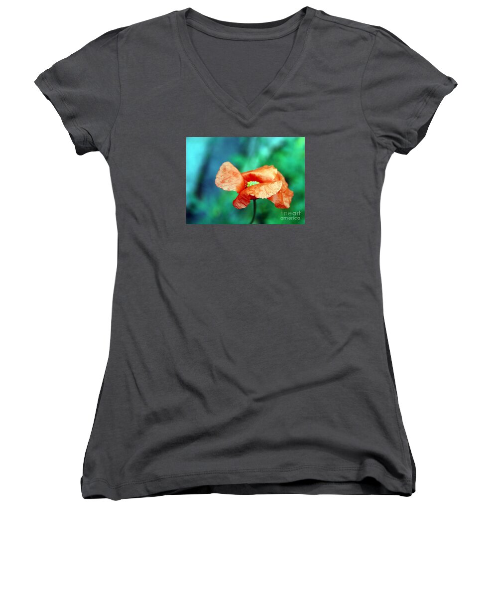 Poppy Women's V-Neck featuring the photograph Face of love by Vix Edwards