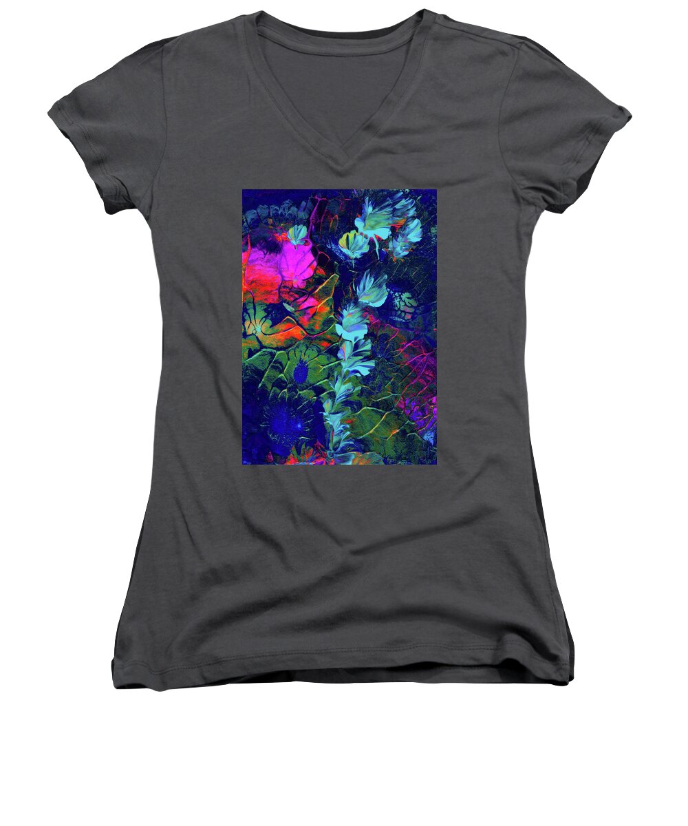 Fairy Women's V-Neck featuring the painting Fairy Dusting 2 by Nan Bilden