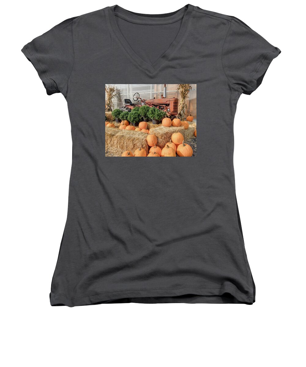 Fall Women's V-Neck featuring the photograph Fall display by Nick Mares