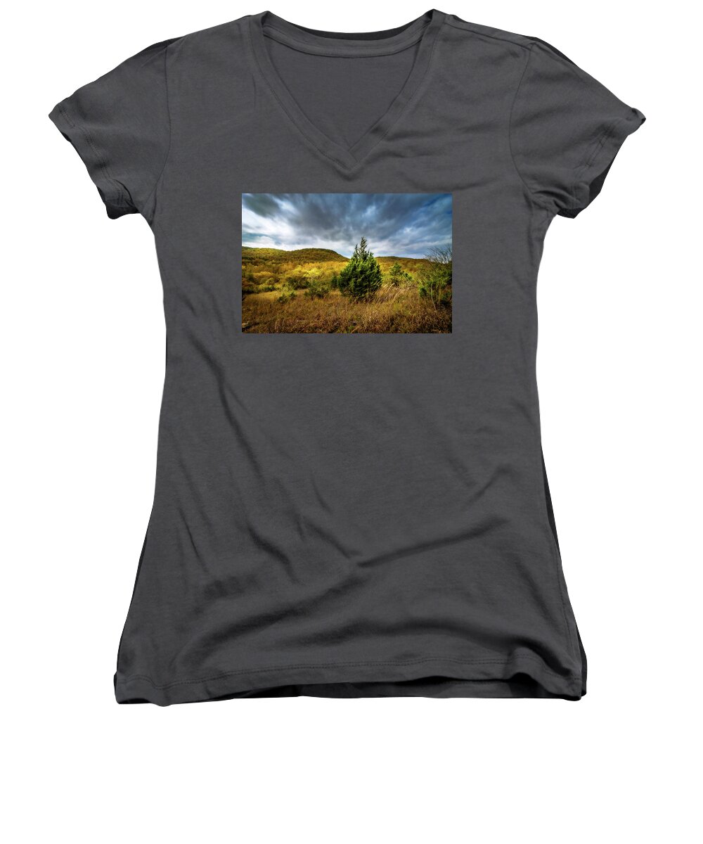 Fall Women's V-Neck featuring the photograph Fall in the Ozarks by Allin Sorenson