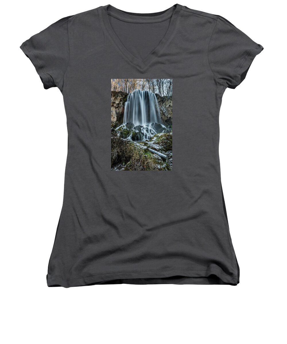 Art Women's V-Neck featuring the photograph Falling Spring by Gary Migues