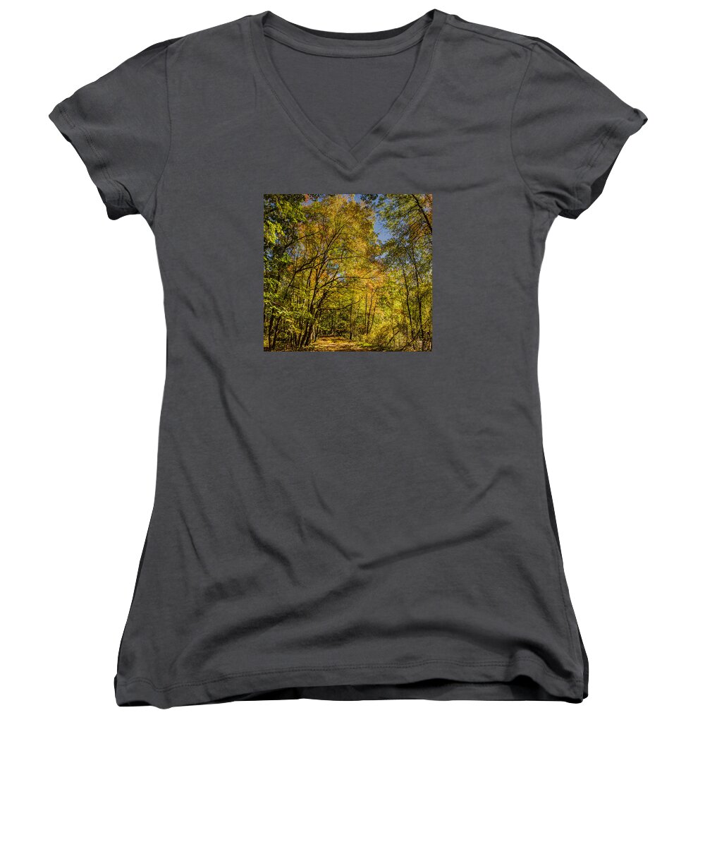 New Jersey Women's V-Neck featuring the photograph Fall's approach by SAURAVphoto Online Store