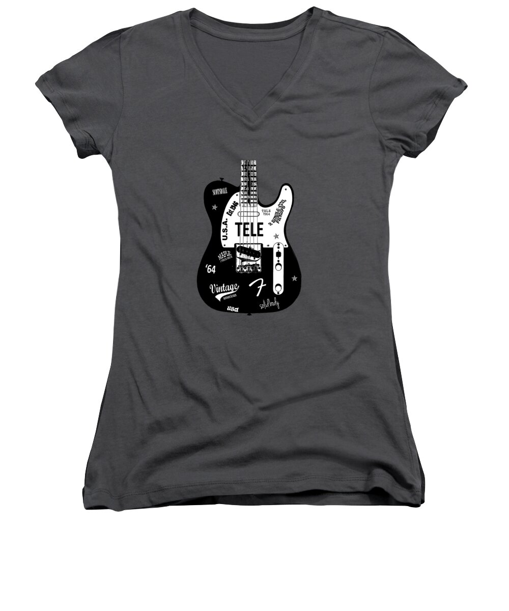 Fender Telecaster Women's V-Neck featuring the photograph Fender Telecaster 64 by Mark Rogan