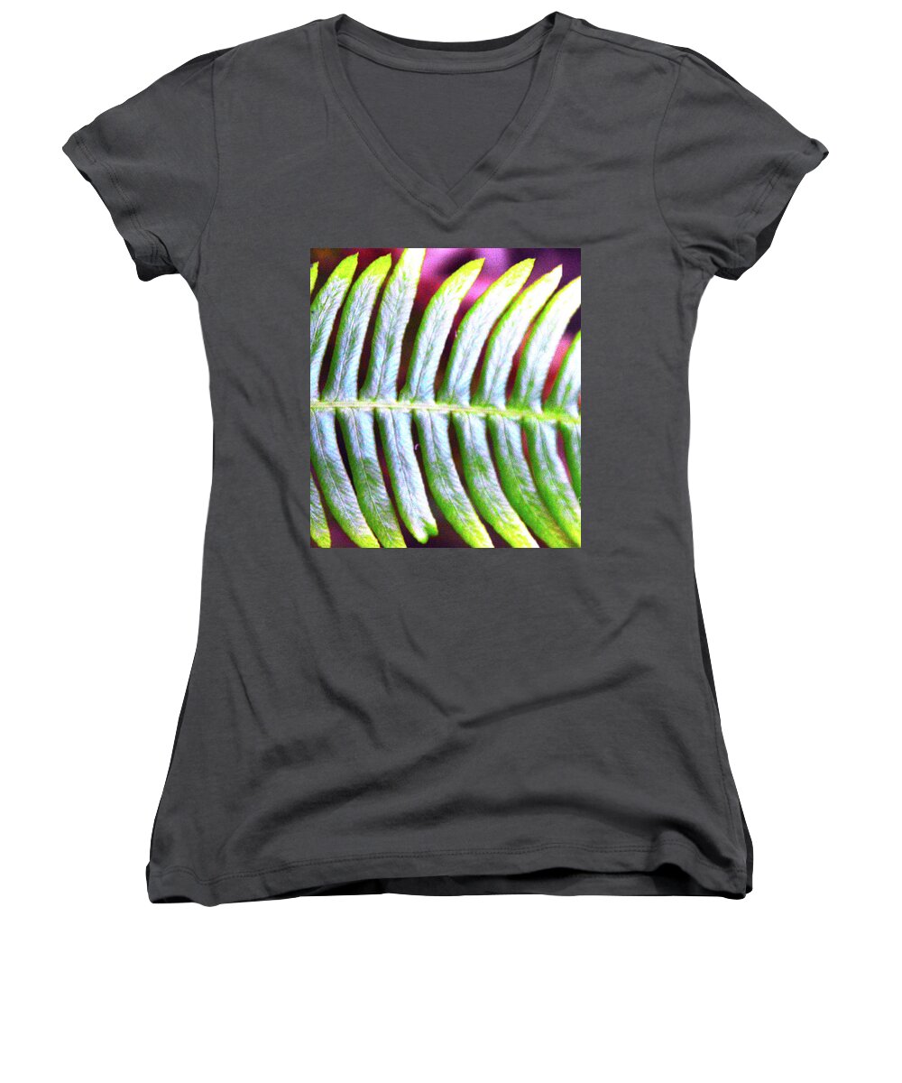 Fern Women's V-Neck featuring the photograph Fern 1 by Brian O'Kelly