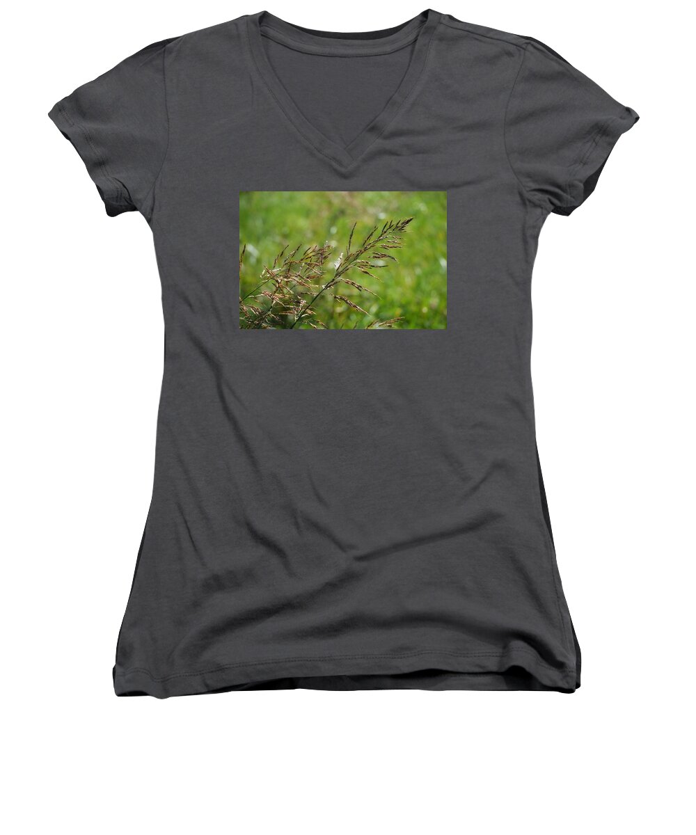 Grain Women's V-Neck featuring the photograph Fields of grain by Joseph Caban