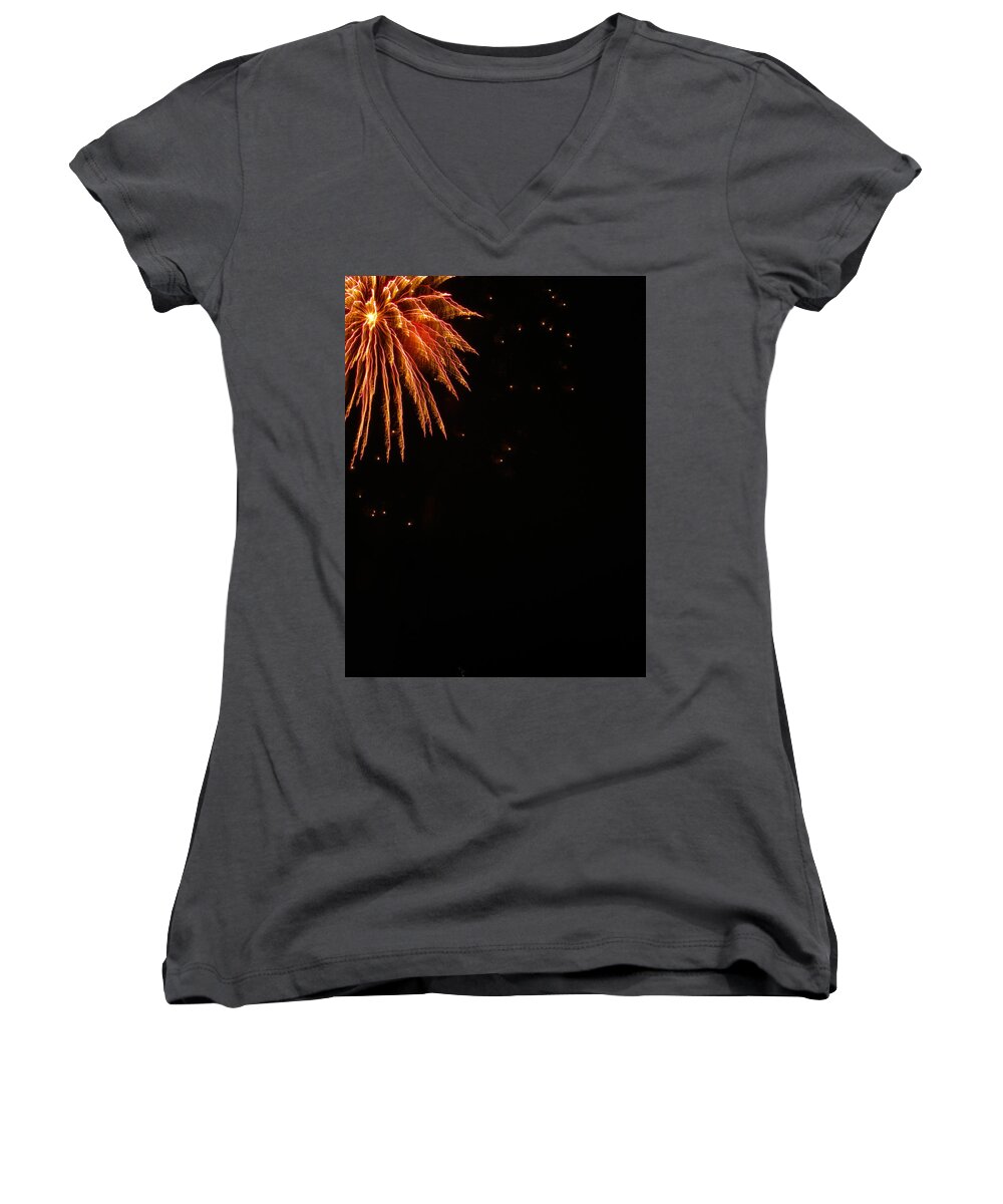 Fireworks Women's V-Neck featuring the photograph FireWorks by Bridgette Gomes