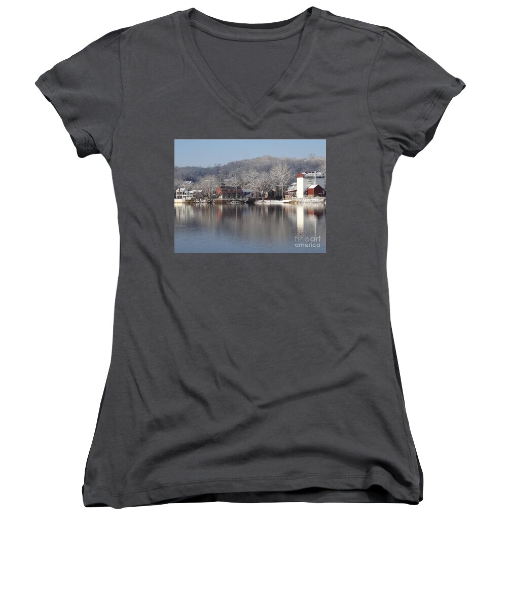 Birds Women's V-Neck featuring the photograph First Day of Spring Bucks County Playhouse by Christopher Plummer
