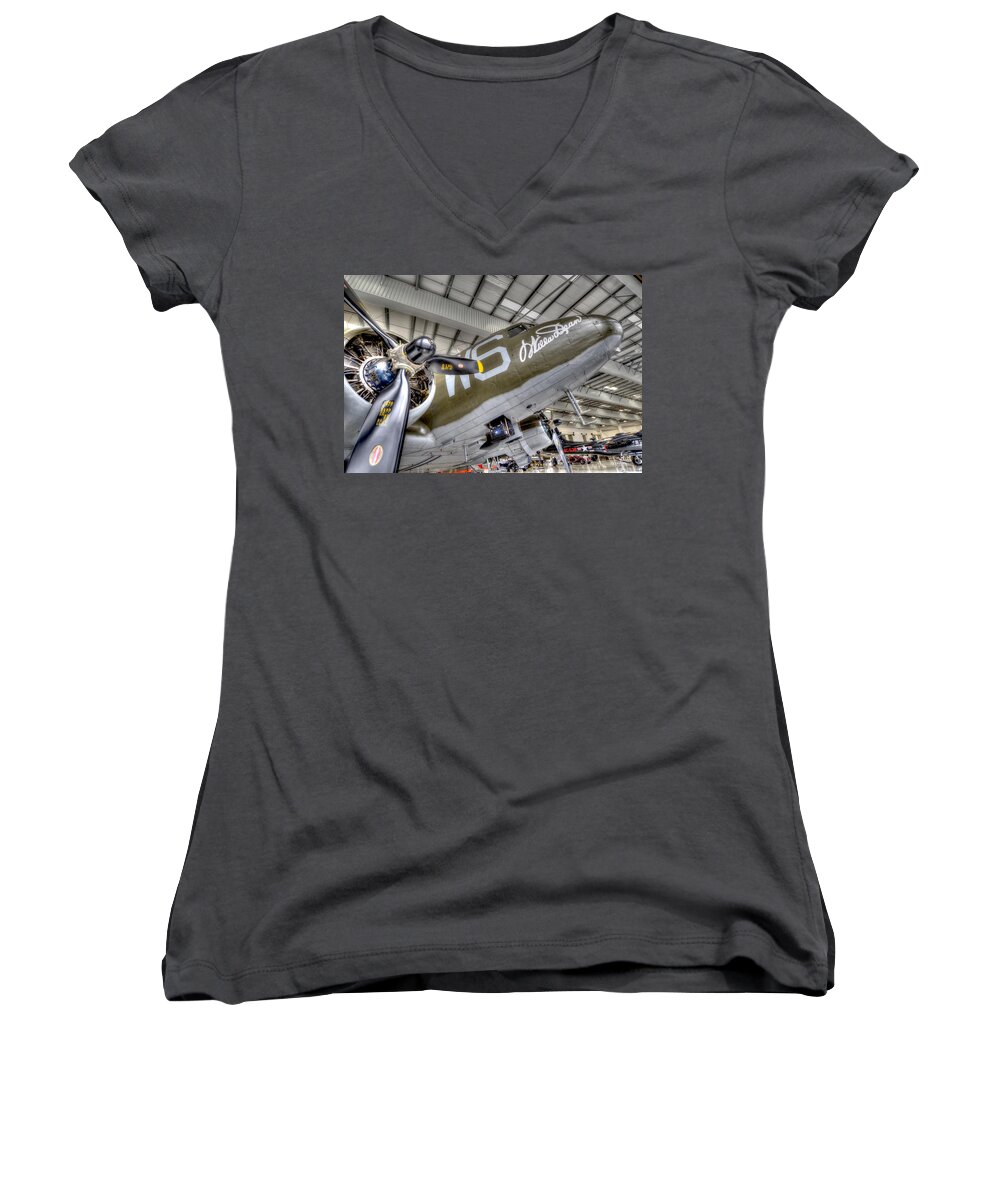 Plane Women's V-Neck featuring the photograph Flight time by Craig Incardone