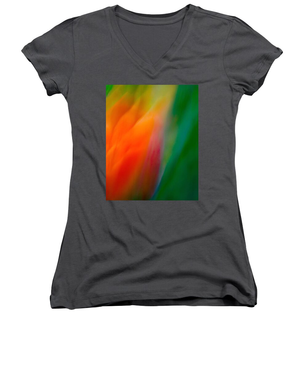 Tulip Women's V-Neck featuring the photograph Flow by Neil Shapiro