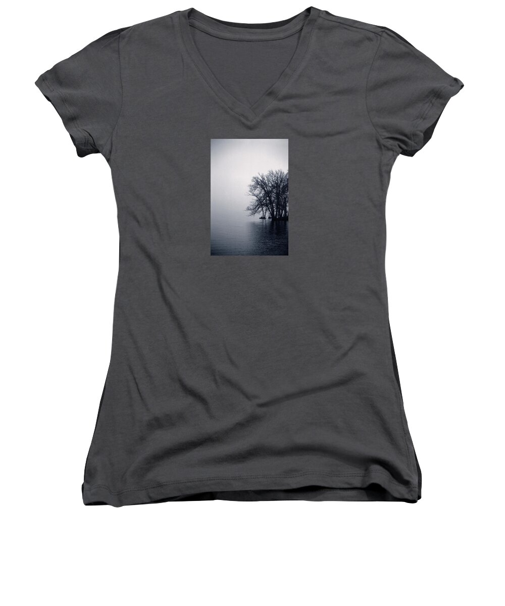 The Walkers Women's V-Neck featuring the photograph Fog Day Afternoon by The Walkers