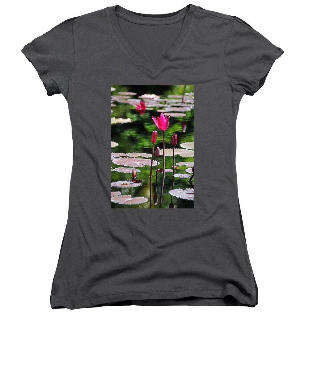 Water Lily Women's V-Neck featuring the photograph Forever and a Day by Michiale Schneider