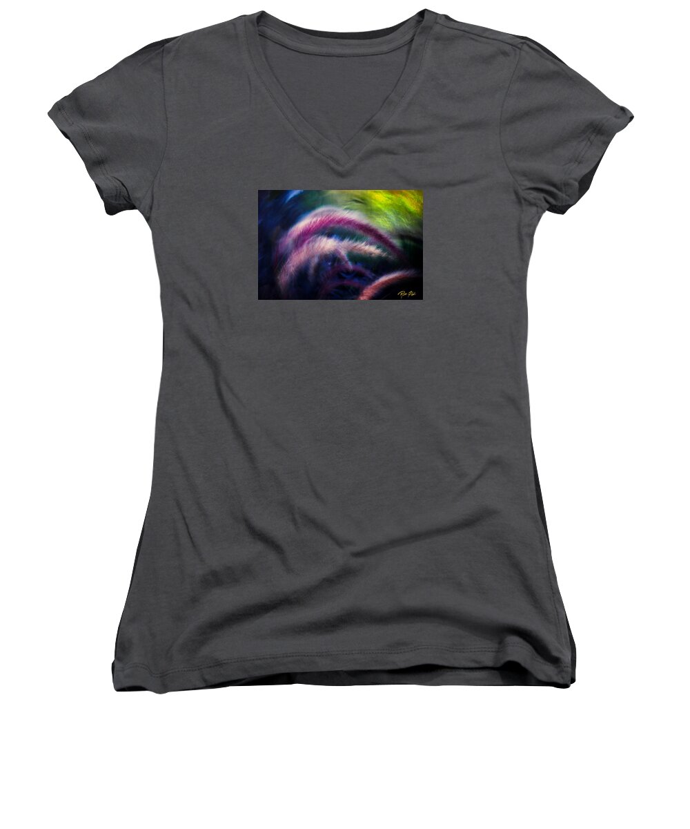 Plants Women's V-Neck featuring the photograph Foxtails in Shadows by Rikk Flohr
