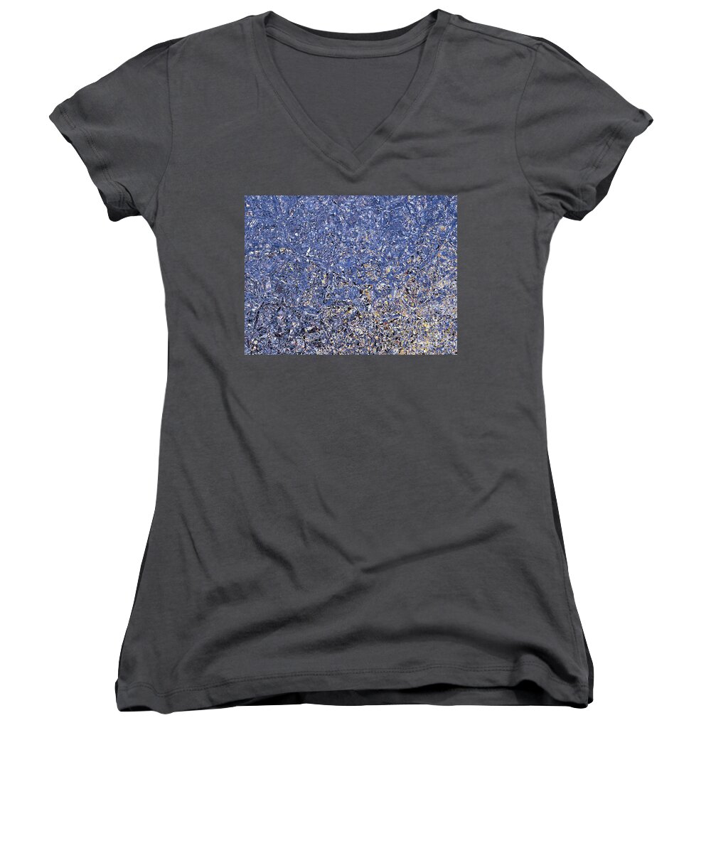 Fractions Of Sunset Women's V-Neck featuring the photograph Fractions Of Sunset by Nina Ficur Feenan
