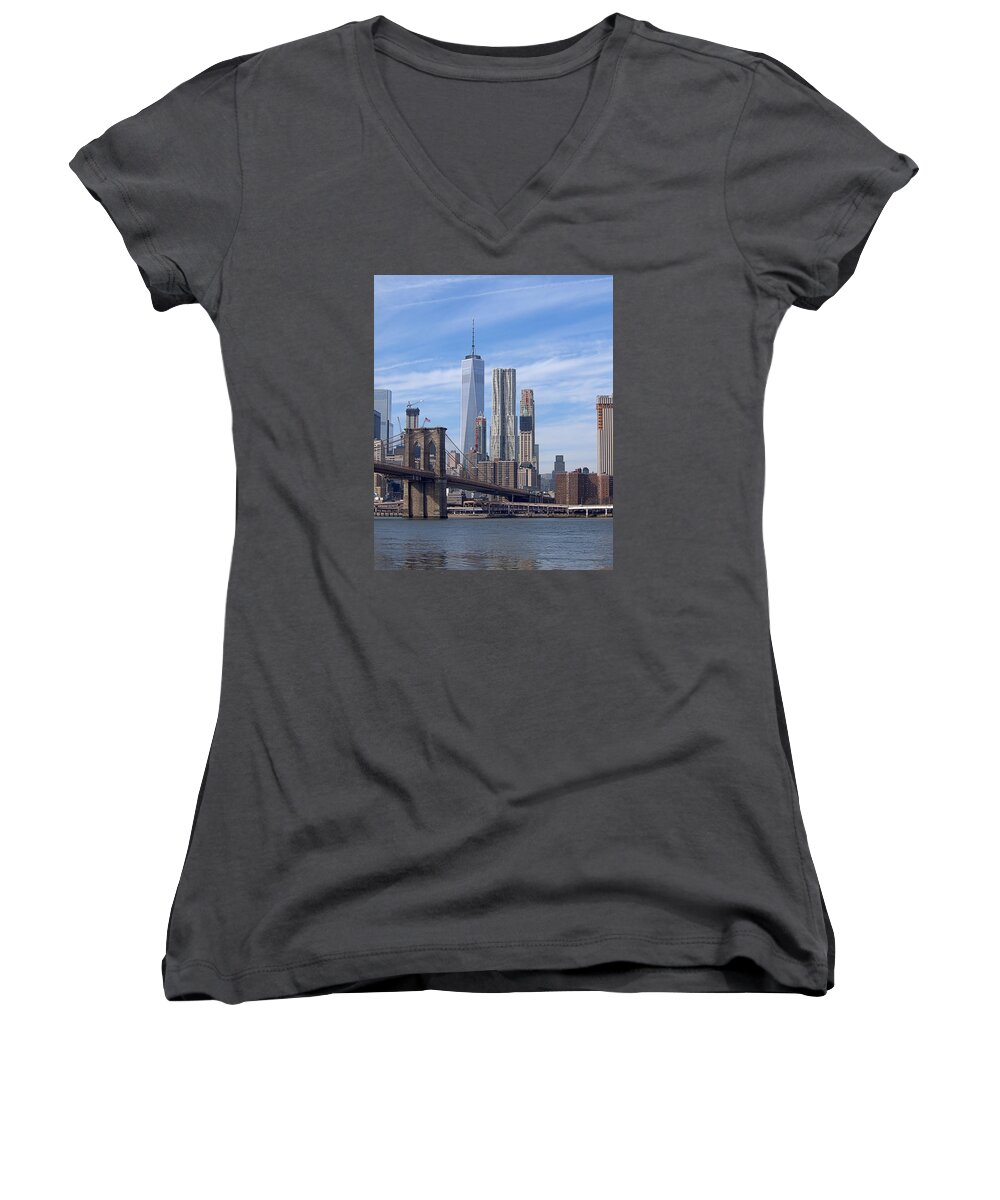 Wtc Women's V-Neck featuring the photograph Freedom Tower I I by Newwwman