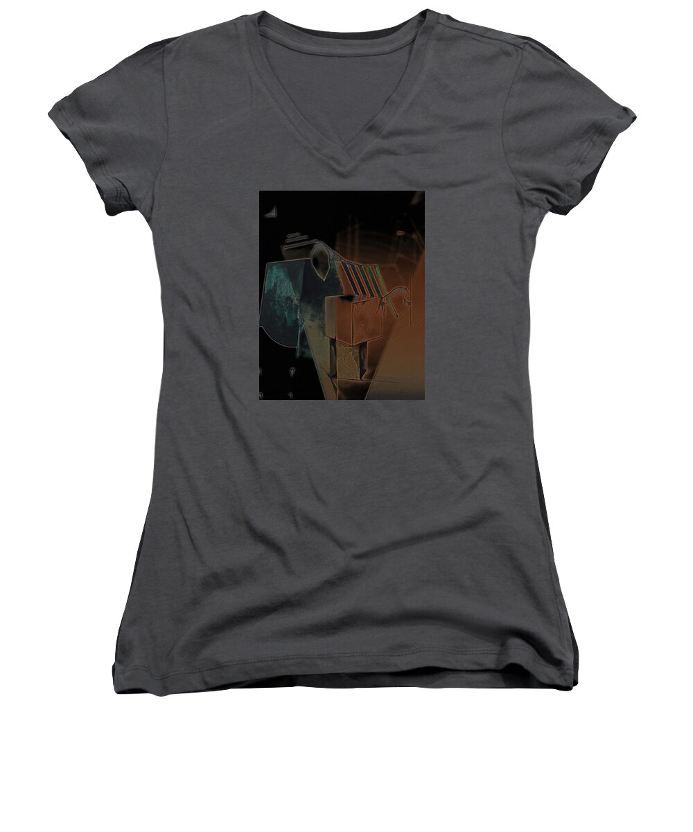 Abstruct Women's V-Neck featuring the painting From the begining by Roro Rop