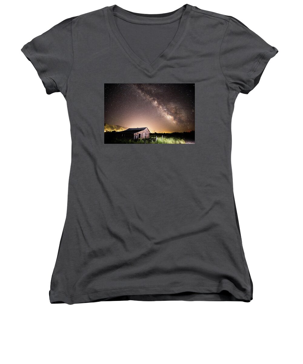 Star Valley Women's V-Neck featuring the photograph Galaxy in Star Valley by Wesley Aston