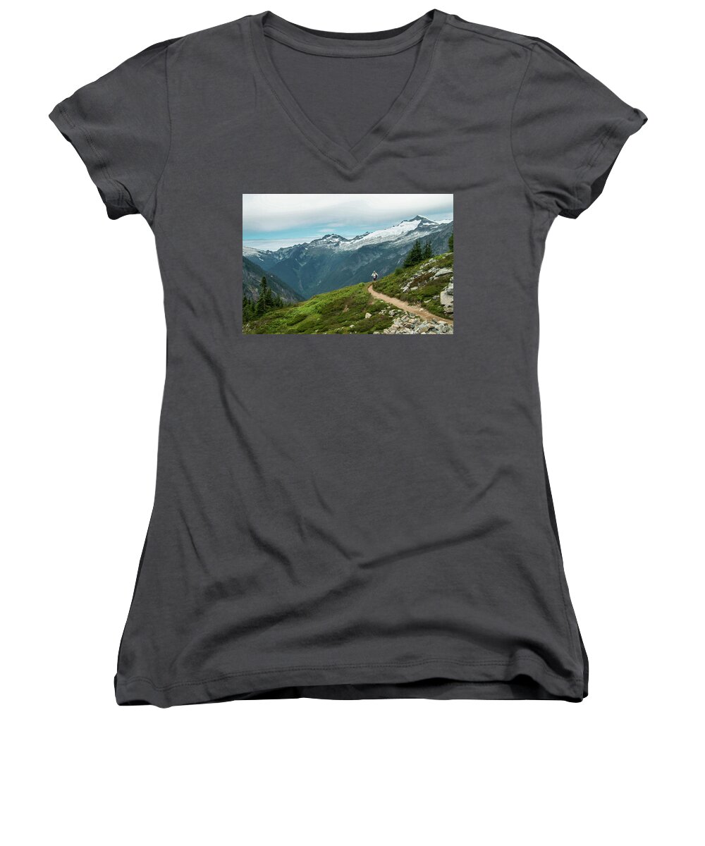 North Cascades Women's V-Neck featuring the photograph Getting Better All the Time.... by Doug Scrima