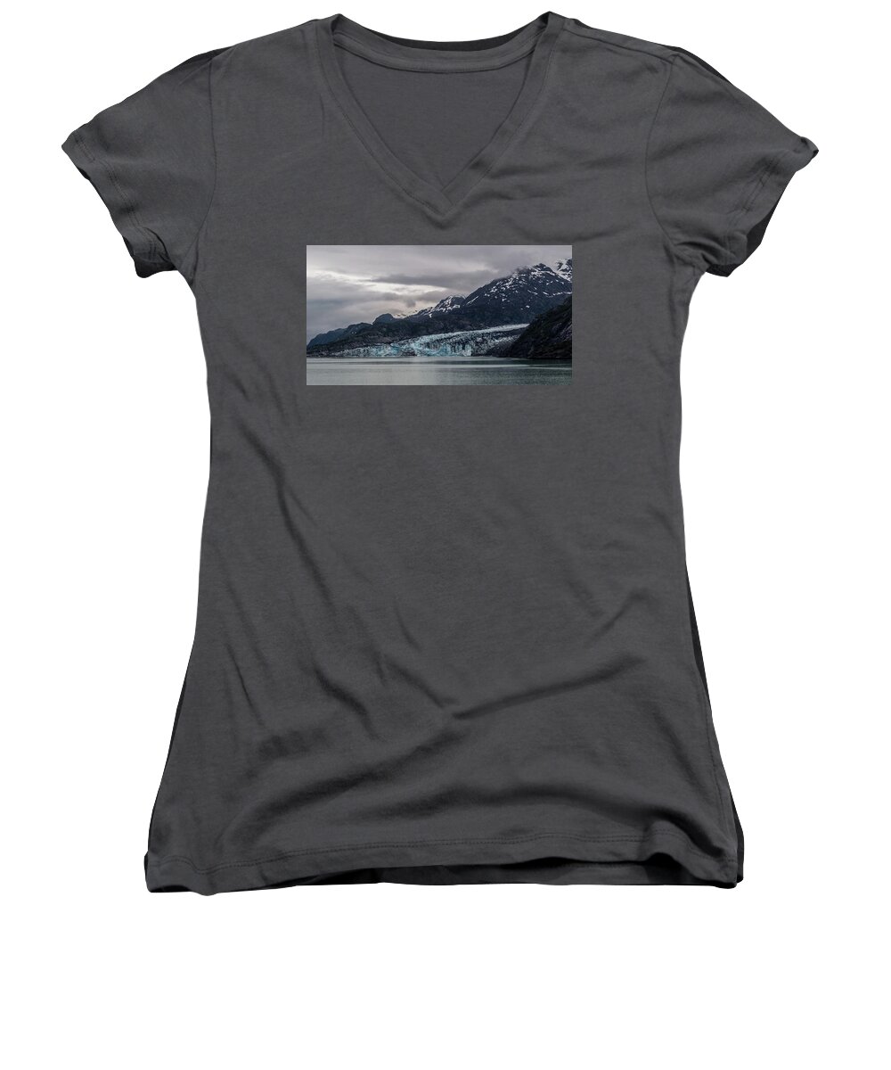 Glacier Bay National Park Women's V-Neck featuring the photograph Glacier Bay by Ed Clark