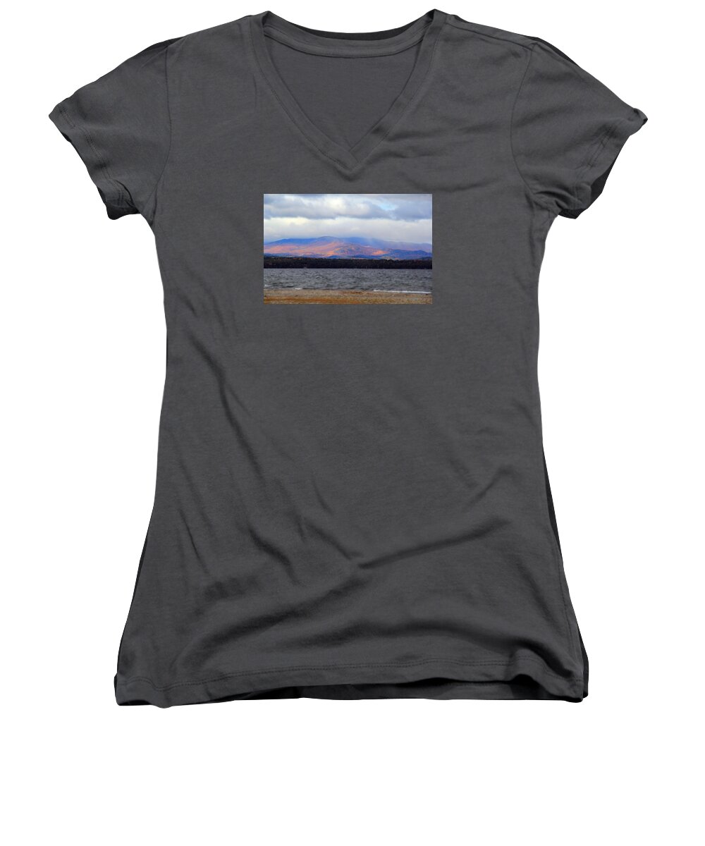 Nature Women's V-Neck featuring the photograph Glimmer by Becca Wilcox