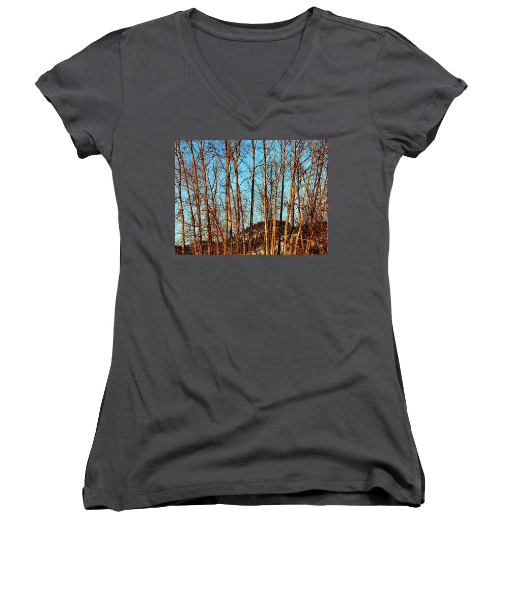 #glowofthesettingsun Women's V-Neck featuring the photograph Glow Of The Setting Sun by Will Borden