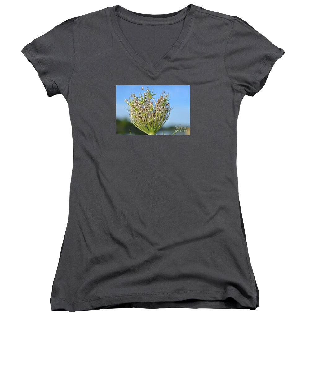Seed Women's V-Neck featuring the photograph Going to Seed by Lila Fisher-Wenzel