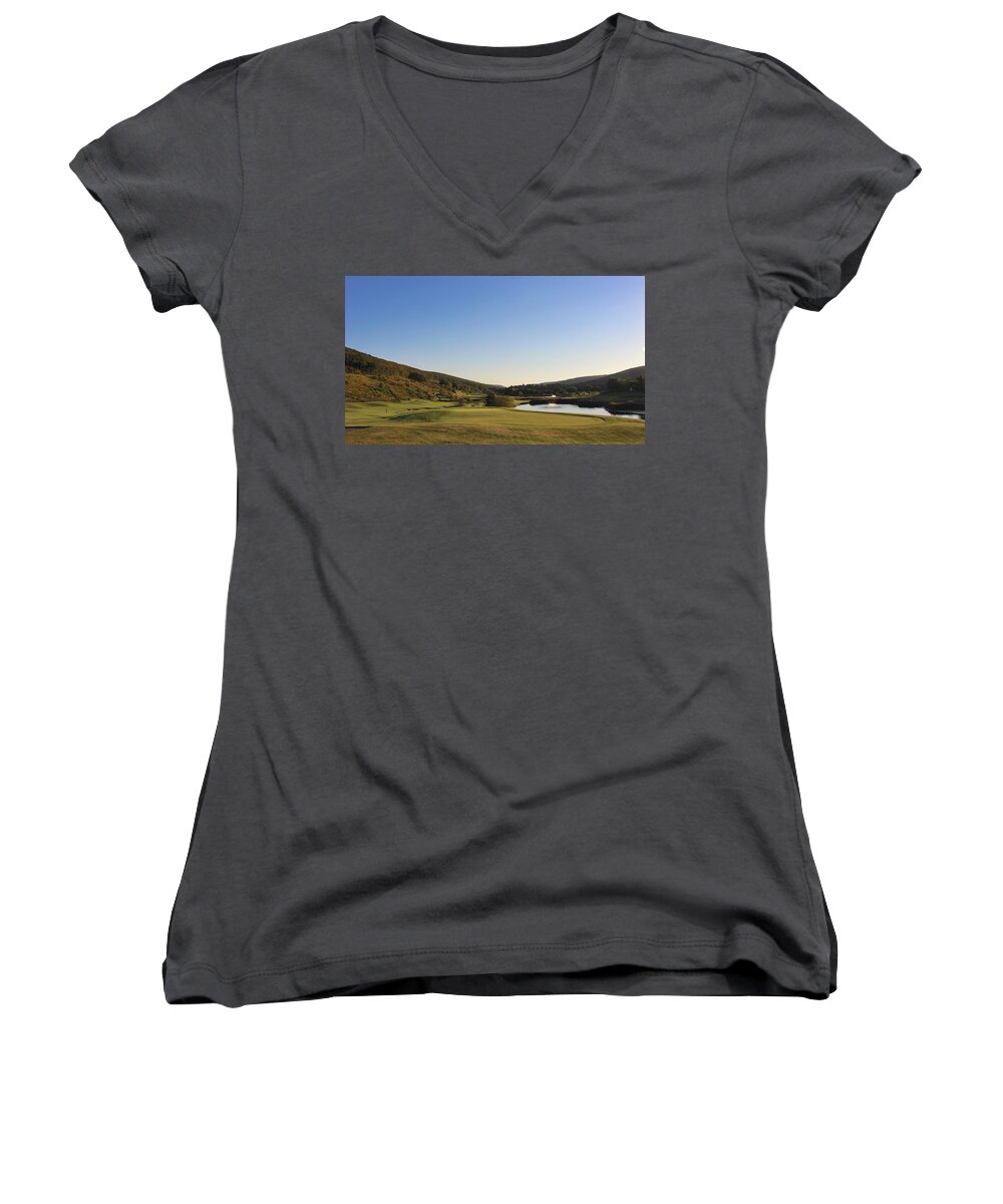 Golf Women's V-Neck featuring the photograph Golf - Natural Curves by Jason Nicholas