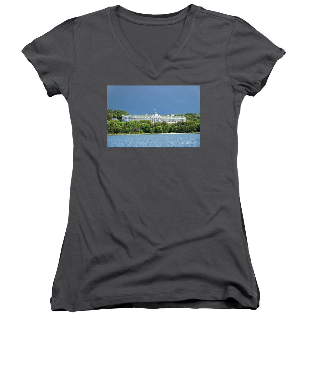 Sky Women's V-Neck featuring the photograph Grand Hotel by Ed Taylor