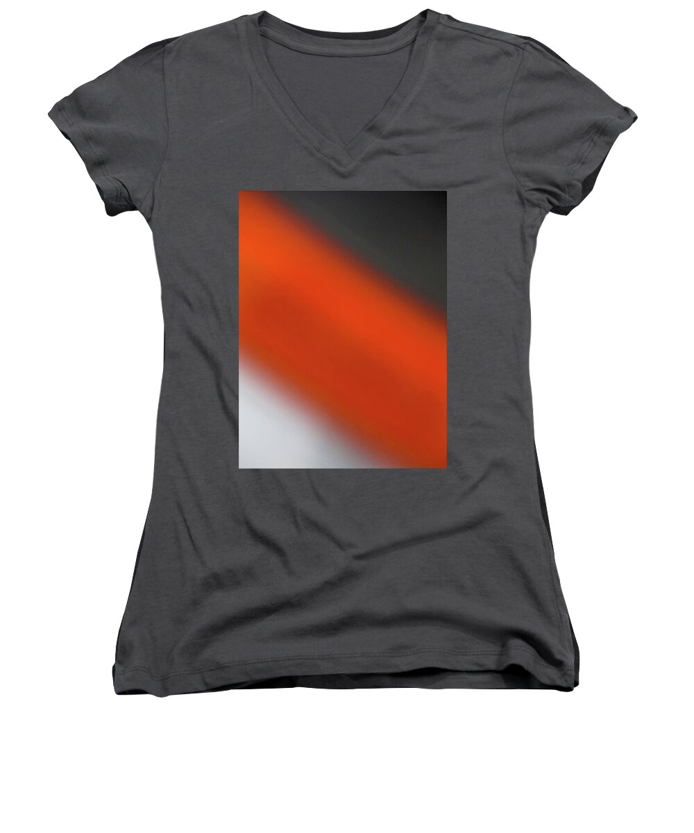 Cml Brown Women's V-Neck featuring the photograph Gray Orange Grey by CML Brown