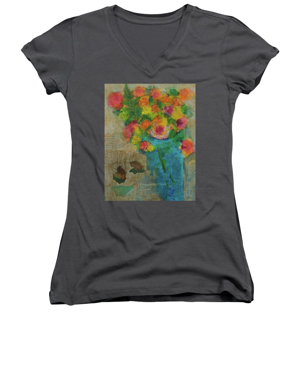 Flowers Women's V-Neck featuring the photograph Hand Picked by Julia Malakoff