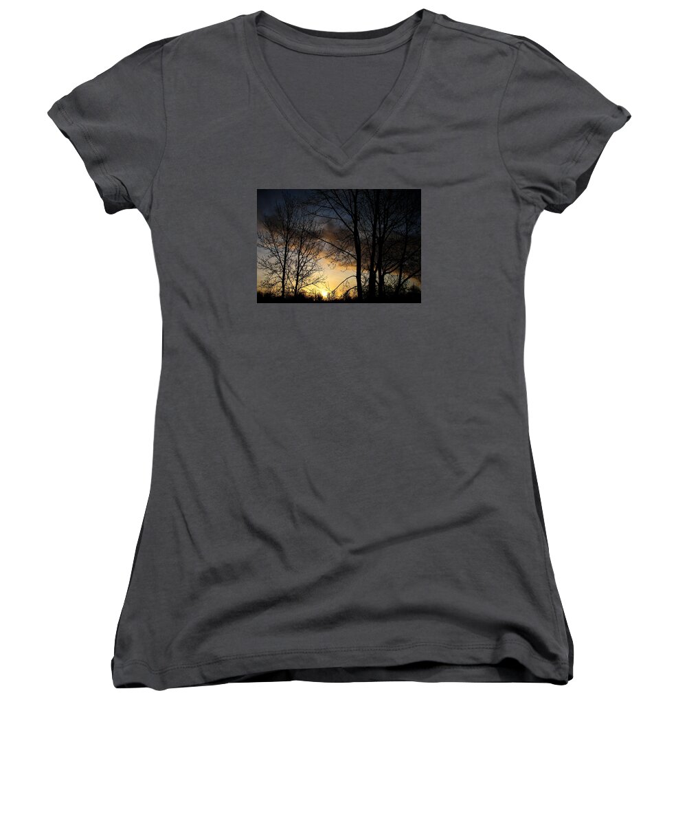 Sunrise Women's V-Neck featuring the photograph Haunt by Chris Dunn
