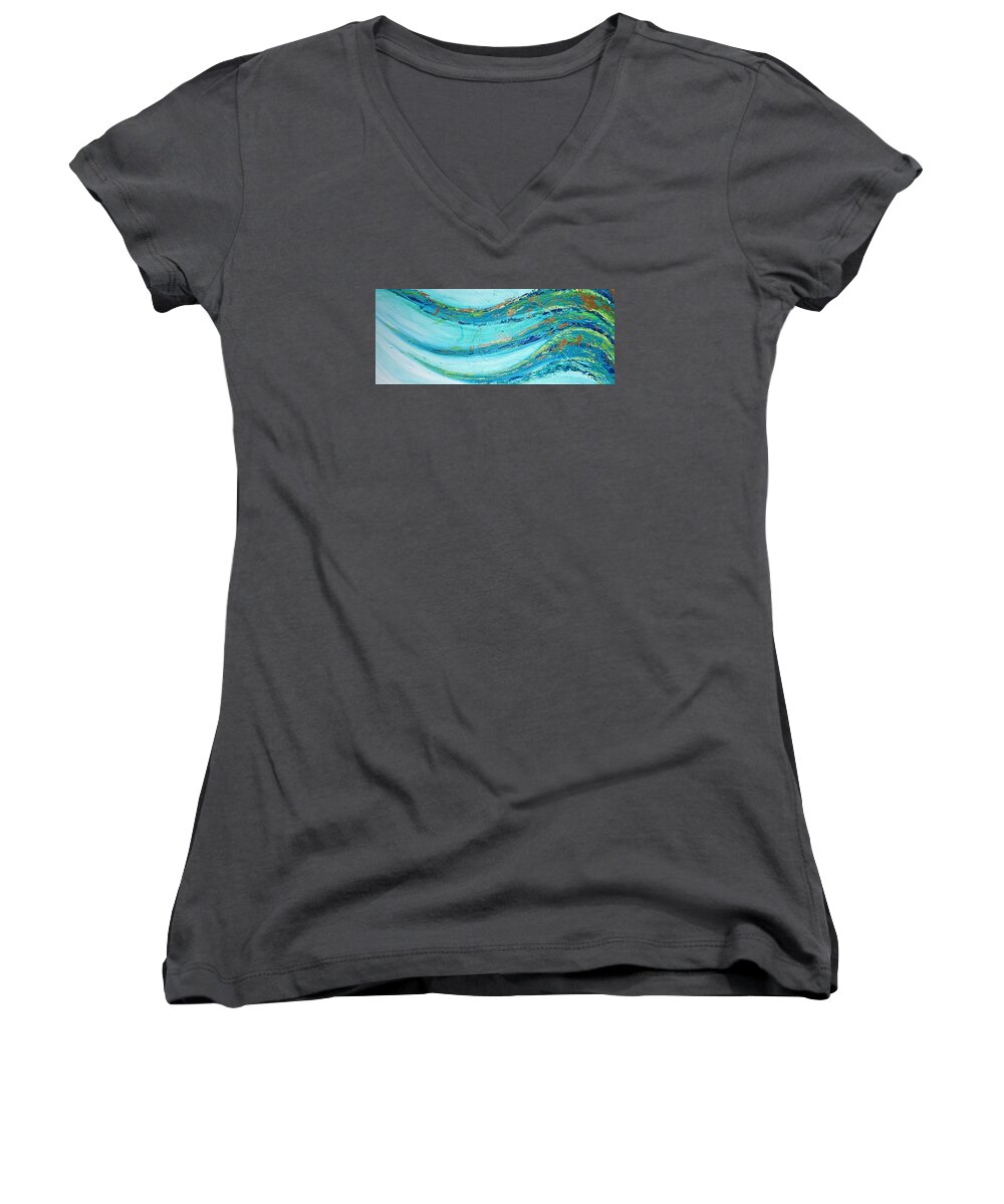  Women's V-Neck featuring the painting Healing Angel by Deb Brown Maher