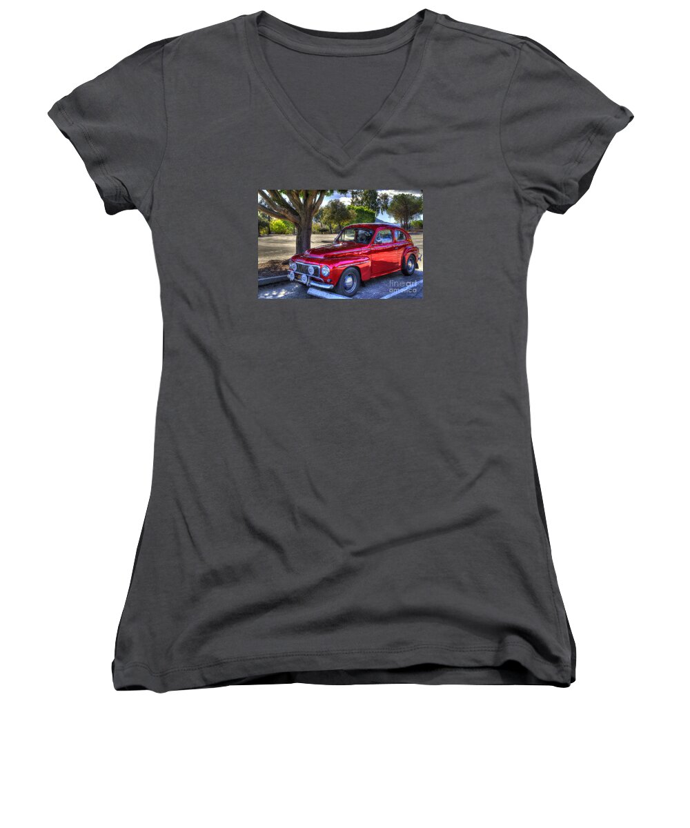 Hdr Photos Women's V-Neck featuring the photograph Hella Volvo by Mathias 