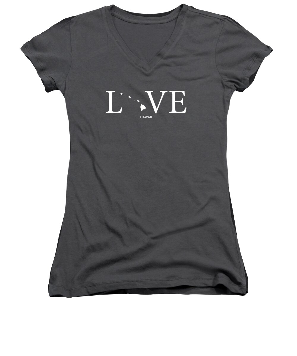 Hawaii Women's V-Neck featuring the mixed media HI Love by Nancy Ingersoll