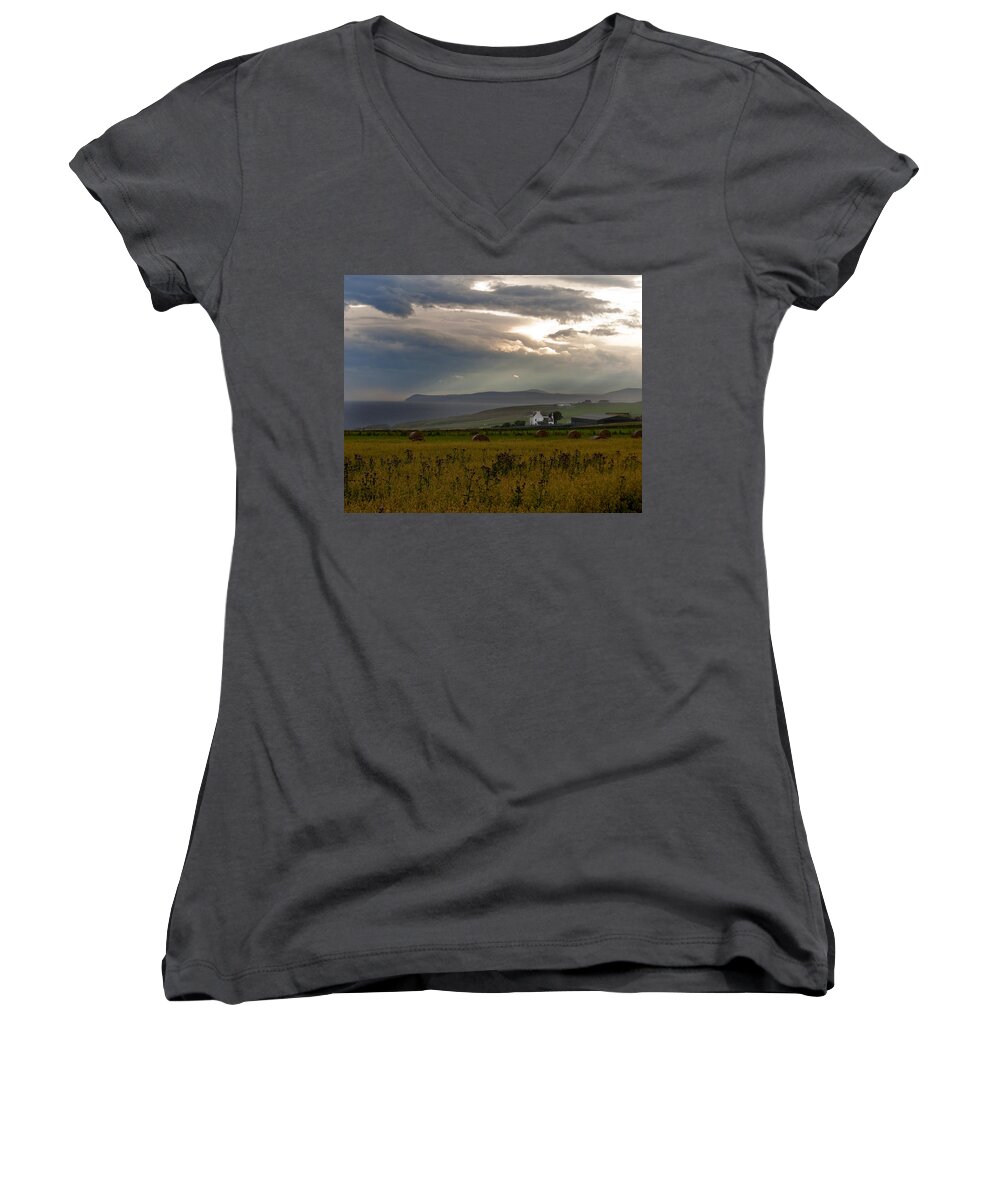 Scotland Women's V-Neck featuring the photograph Home by the Sea Scotland by Sally Ross