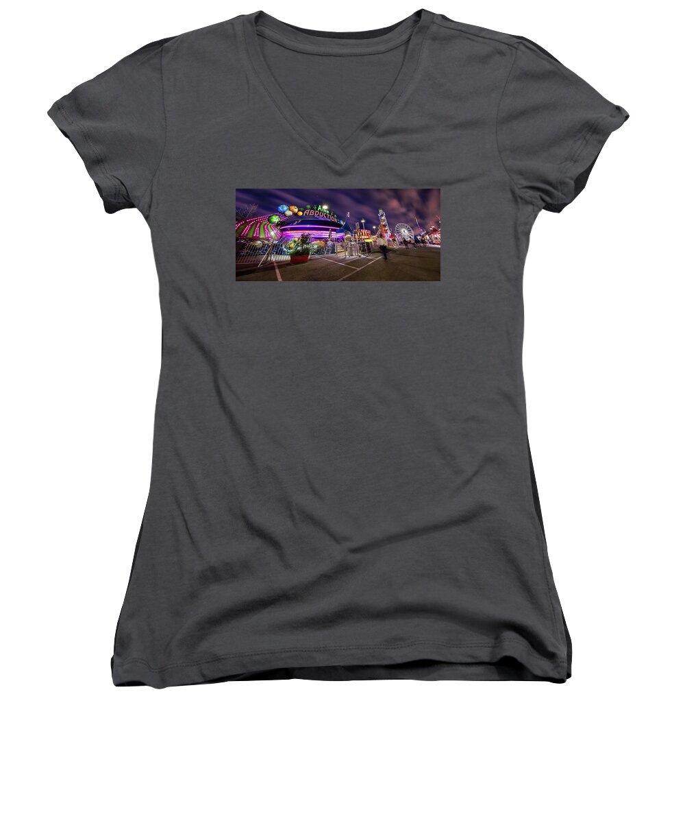 Houston Women's V-Neck featuring the photograph Houston Texas Live Stock Show and Rodeo #2 by Micah Goff