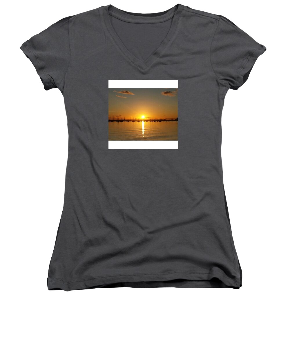 Melbourne Women's V-Neck featuring the photograph I Should Just Move To St. Kilda by Eric Ong
