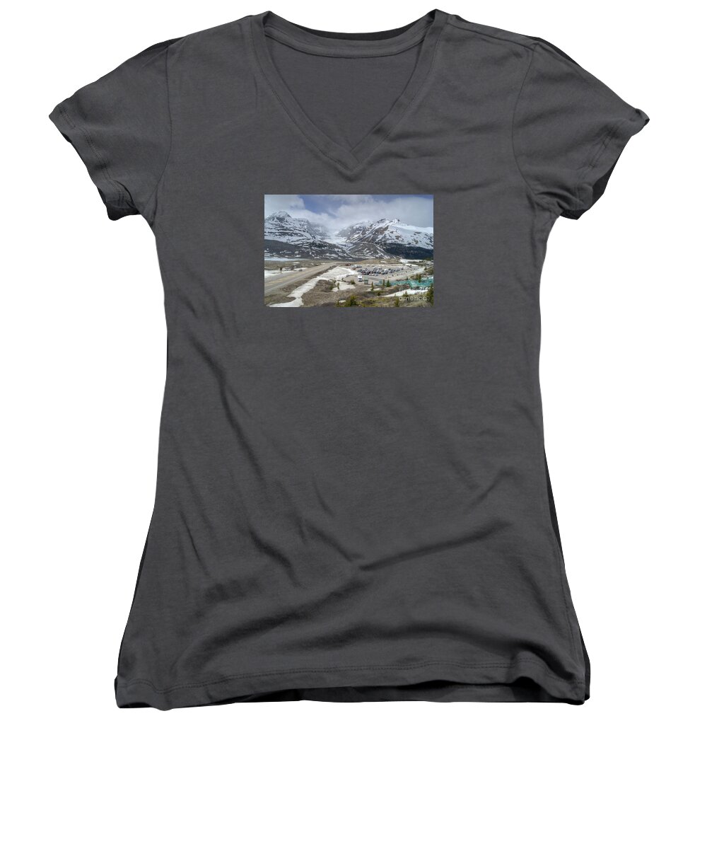 Alberta Women's V-Neck featuring the photograph Icefields Parkway Highway 93 by David Birchall