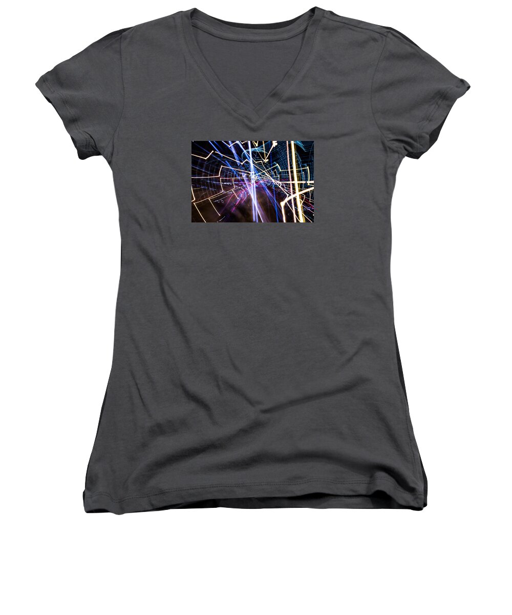  Women's V-Neck featuring the photograph Image Burn by Micah Goff