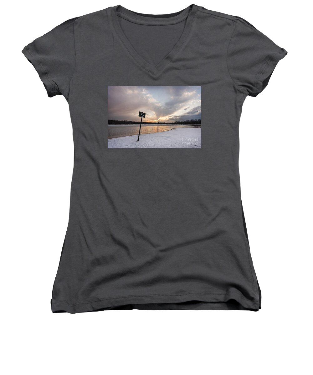 Kremsdorf Women's V-Neck featuring the photograph In The Deep End by Evelina Kremsdorf